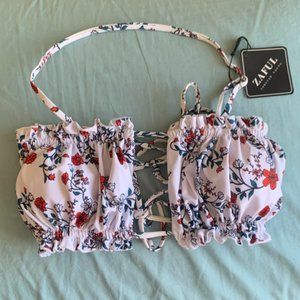 Floral printed bikini top